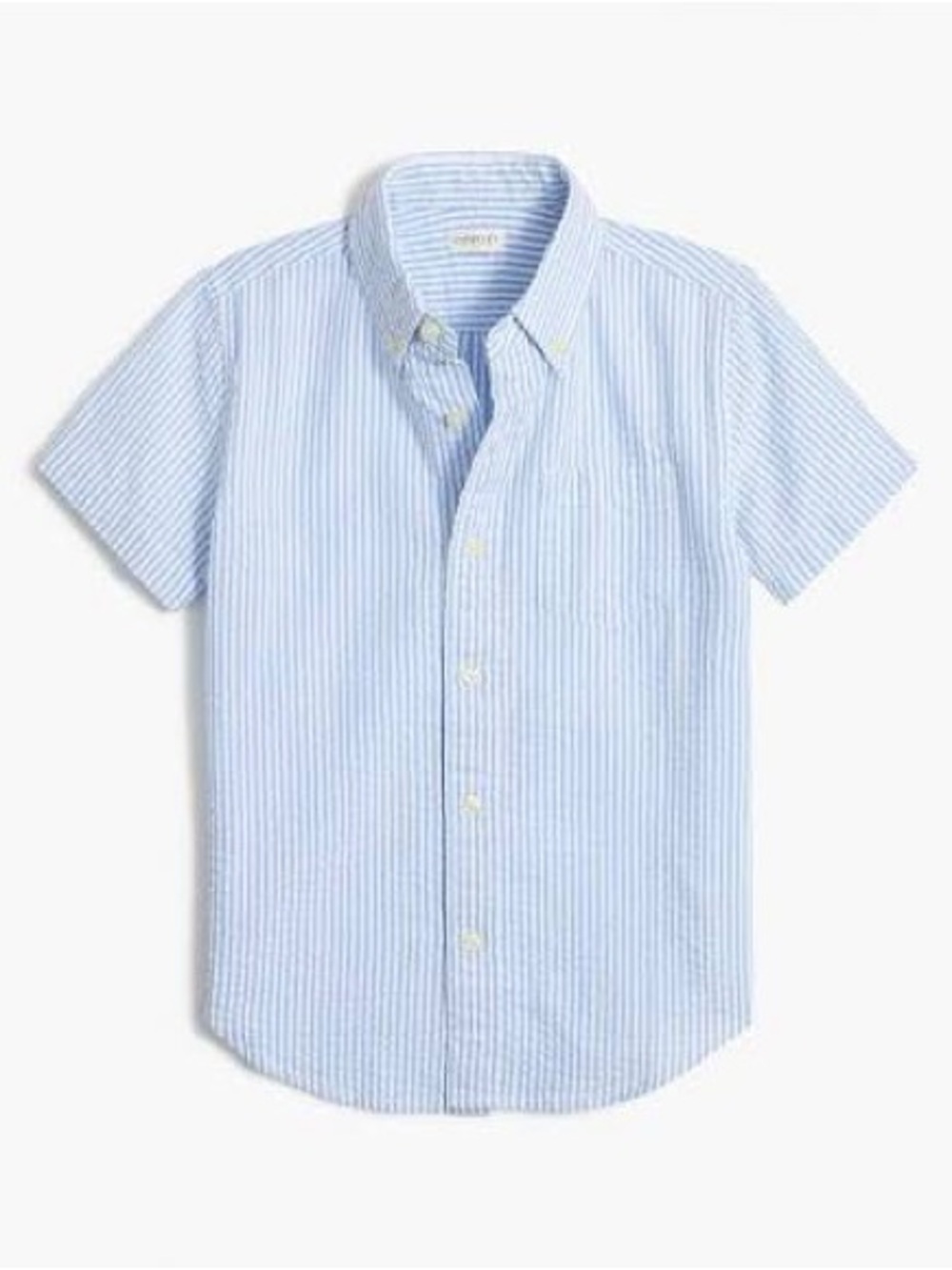Crewcuts Boys’ Seersucker Shirt Short Sleeve Size 10 Cotton